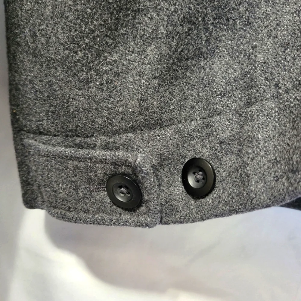 J.Crew wool Charcoal Grey Zip front quilted lined classic biker jacket
